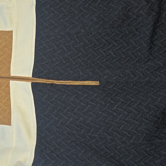 Maeve Colorblock Knit Sweater Dress Cream/Tan/Blue Size 14 - Picture 11 of 14